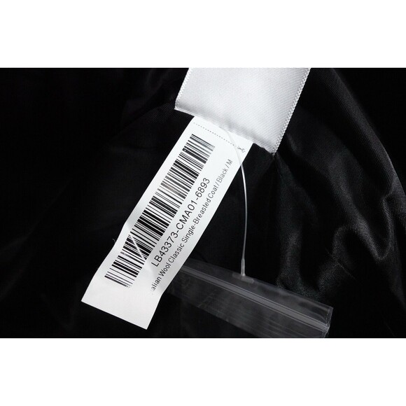 Quince Black Italian Classic Single Breasted Wool Coat Size Medium long warm - Picture 8 of 9